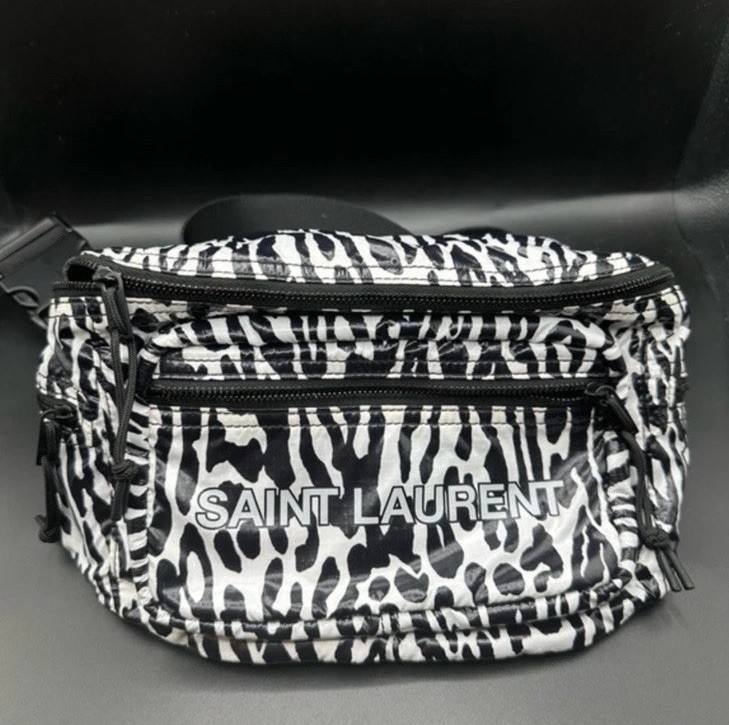 Saint Laurent Zebra Print Vinyl Belt Bag RARE NWOT