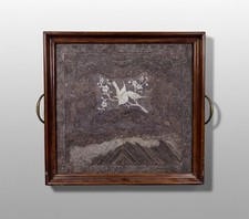 Antigua insignia de rango de seda de la dinastía Qing/Ming | Buzi civil de primer rango | Período Kangxi