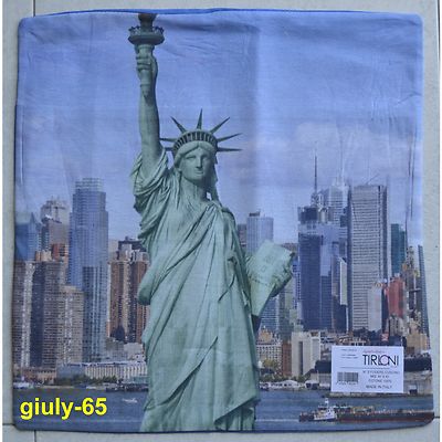 VOID Cuscino Federa 40x40 Cm Statua Della Libertà - Poliestere Impermeabile Per Esterno E Interno, Stampato Fronte Retro, Lavabile