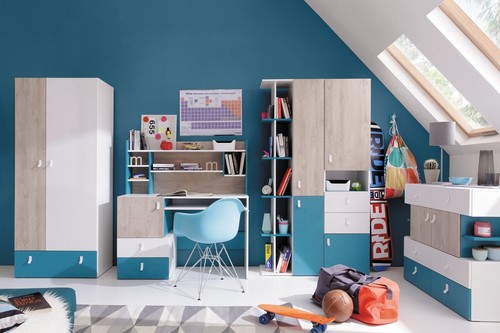 Jugendzimmer Kinderzimmer komplett SPACE SetC Schrank Schreibtisch Regale Kommod - Bild 2 von 12