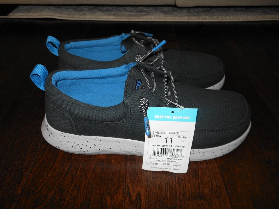 NUEVO REEF SWELLSOLE CUTBACK CJ1620 Tenis Zapatos Talla 11 EE. UU. 44 EUR Negro Foto 3 de 4