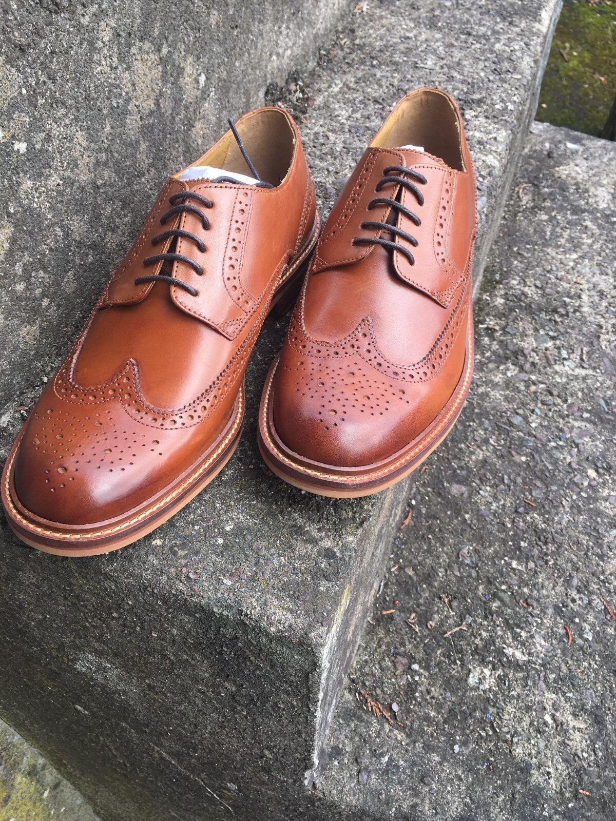 SAOLA Scarpe OXFORD US10 da uomo in pelle Balham Brogue UK9 marrone marrone chiaro stringate britanniche