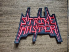 STRIKE MASTER, SEW ON RED EMBROIDERED PATCH
