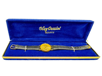 Oleg Cassini 32.5mm Ten Dollar Gold Tone Watch Men' Watch - Excellent Condition!