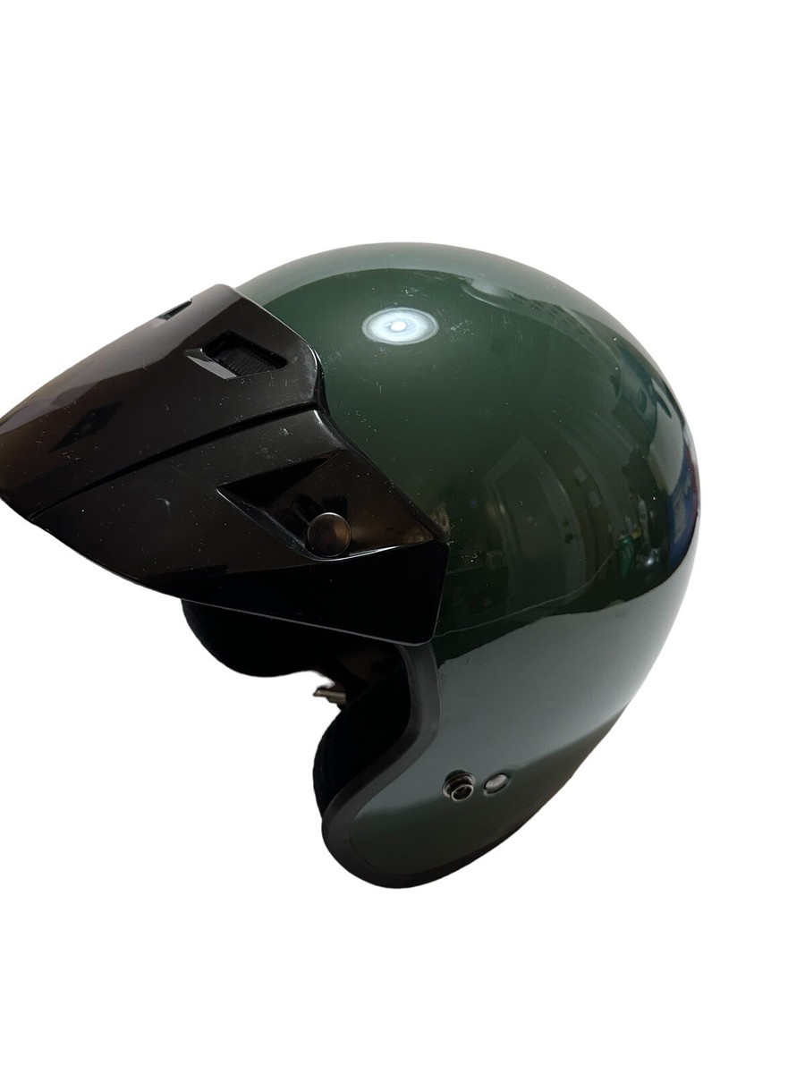 Vintage Arthur Fulmer AF 255 Green Motorcycle Open Face Helmet