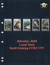 $17.50 Scott Value - 2020 GIBRALTAR Owls Birds of Prey Europe CV MNH NH UMM