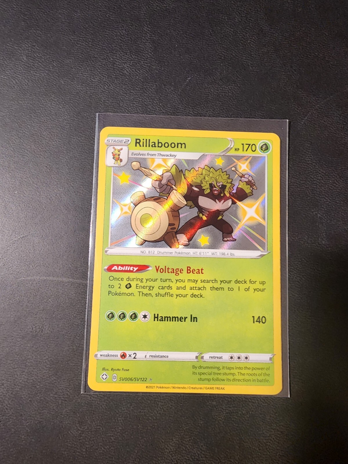 Pokémon TCG Rillaboom SV006/SV122 Shining Fates Shiny Holo Rare NM