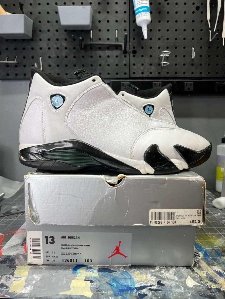 2 pair of OG Jordan Mens size 7.5 Last Shot Oxidized green 1999 1998 vintage vtg Jordan 14 OG 1999 Oxidized Green | eBay main image 4