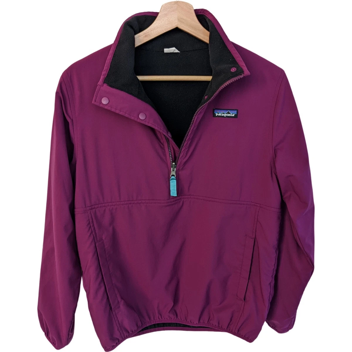 Patagonia Reversible Glissade Synchilla Snap-T Fleece Purple / Black  Women's S | eBay