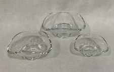 3 Designer SIN Urch Clear Glass Small Nesting Bowls, Dishes, Serving Ware