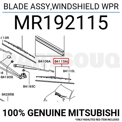 MR192115 Genuine Mitsubishi BLADE ASSY,WINDSHIELD WPR OEM | eBay