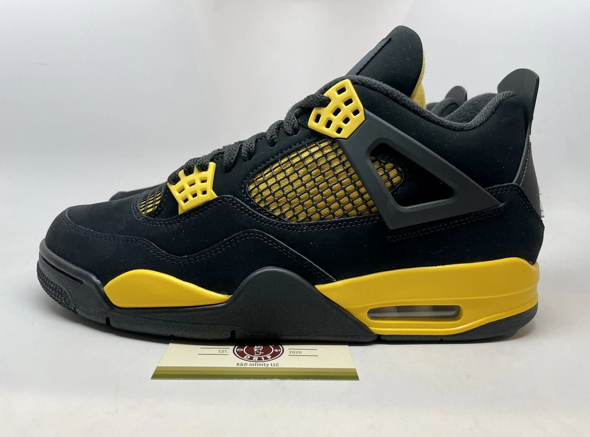 Air Jordan 4 lV Retro 'Thunder' 2023 Black/Yellow Mens sz 8.5 9.5  10 10.5 11 NEW