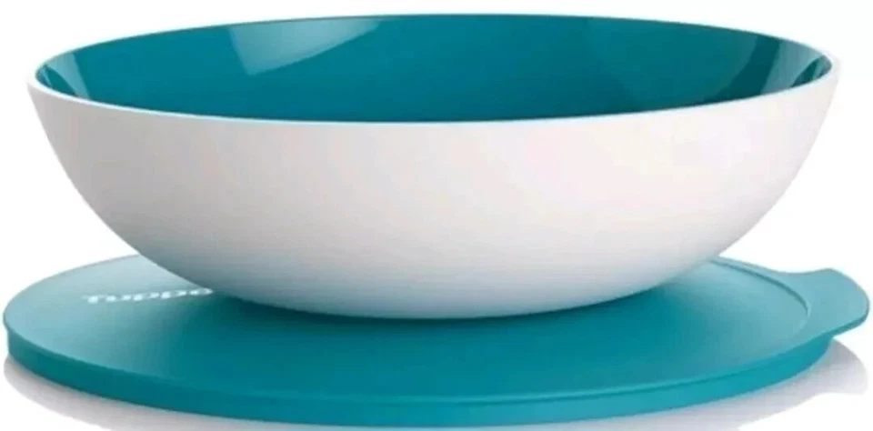 全新 tuppware 别致餐厅套装 孔雀 蓝色和白色 7 件套 Algra 碗 — 第 3/4 张图片