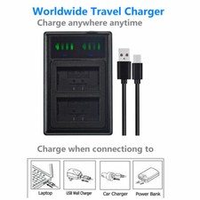 CGAS006 Dual Battery Charger for Panasonic Lumix DMC-FZ7 FZ8 FZ18 FZ28 FZ30 FZ35