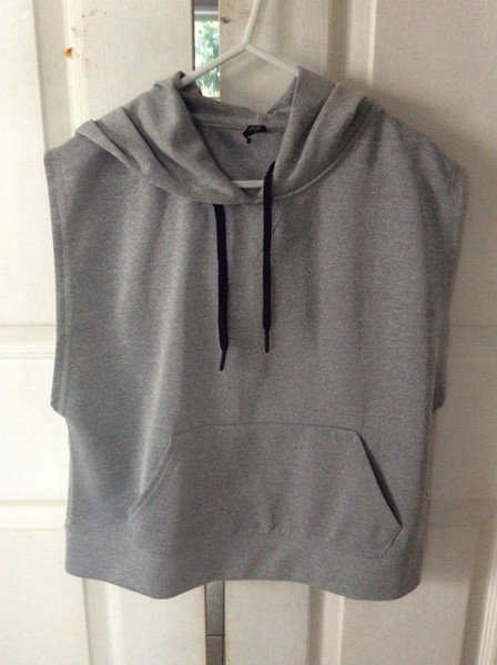 Cotton On Body Grey Sleeveless Hoodie casual workout top Size S