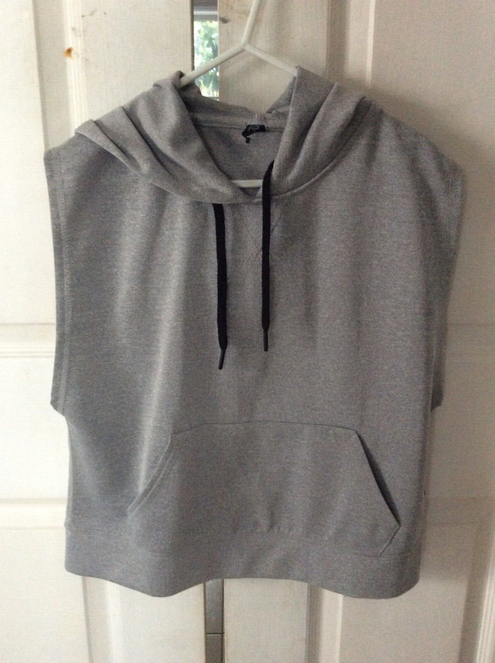 Cotton On Body Grey Sleeveless Hoodie casual workout top Size S