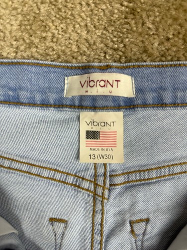 VIbrant MIU Wide Leg Jeans Size 13 / 30 Color Block Panel 2-Tone High Rise A343 - Picture 4 of 13