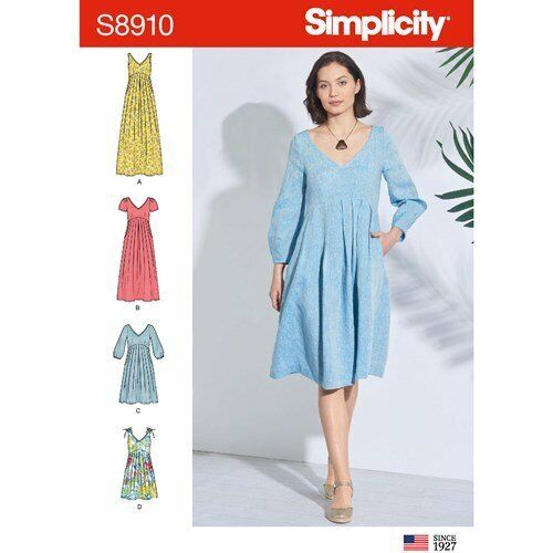 Simplicity Sewing Pattern 8910 Misses 6-14 Loose Dress Sleeve & Length Var - Picture 1 of 9