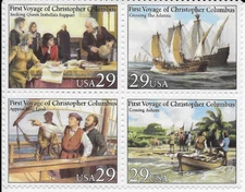 US Scott 2620-23, 1992, First Voyage of Christopher Columbus, Block of 4, OG, NH