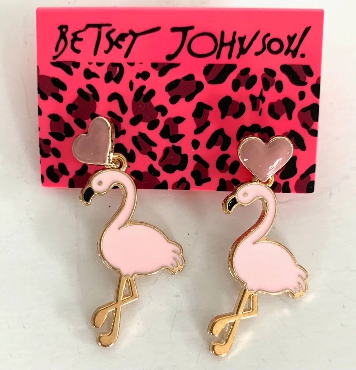 Betsey johnson shop flamingo earrings