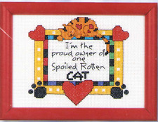 Cross Stitch KIT Spoiled Rotten Cat Owner Bucilla Sealed OOP Vintage