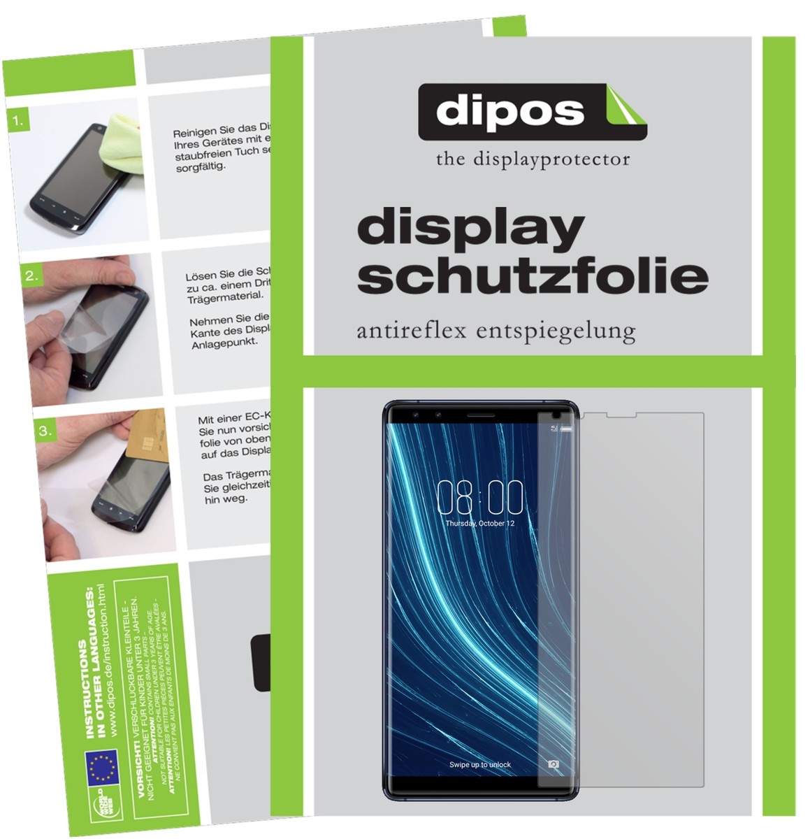 Dipos Pellicola Protettiva Antiriflesso Per Archos Diamond Alpha (2 Pezzi) - Made In Germany, Anti-Impronta E Taglio Laser - 2