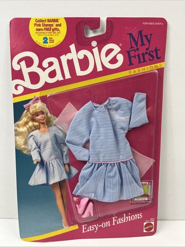 Barbie Easy-on MY FIRST FASHION 4833 Kleid und Schuhe 1990 Neu