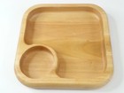 STUDIO NOVA NWT Wood Wooden Chip Salsa Dip Bowl Platter 12 Inch x 12 In Thailand