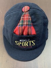 BERRETTO BAMBINO IN LANA CON PARAORECCHIE BLU CON DETTAGLI SCOZZESI MIS 45