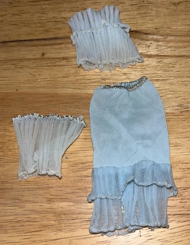 Vtg Mattel 1960’s Barbie #919 Light Blue Lingerie Set, Slip, Panties and Top.