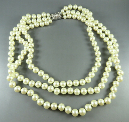 VTG CAMROSE KROSS Faux Pearl Necklace 3 
