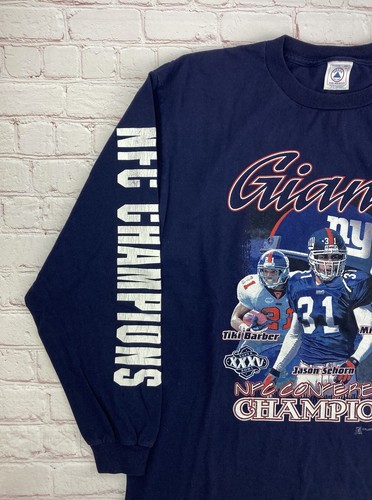 VTG 2001 New York Giants NFC Champions LS Shirt Tiki Strahan Sehorn Vintage LG - Picture 2 of 9
