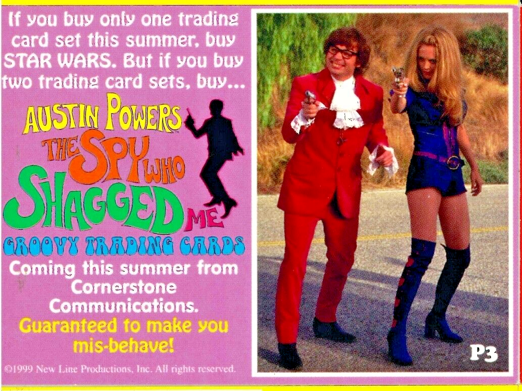 1999 Cornerstone Austin Powers The Spy Who Shagged Me Promo Cards - P2 P3 P4 P5 - Picture 6 of 10