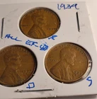 SET OF 3 1939 LINCOLN WHEAT PENNIES EXTREMELY FINE CONDITION  P, D AND S