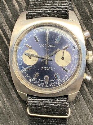 カルトヴィンテージ vintage chronograph watch Viccanta 17 Jewels T SWISS MADE T