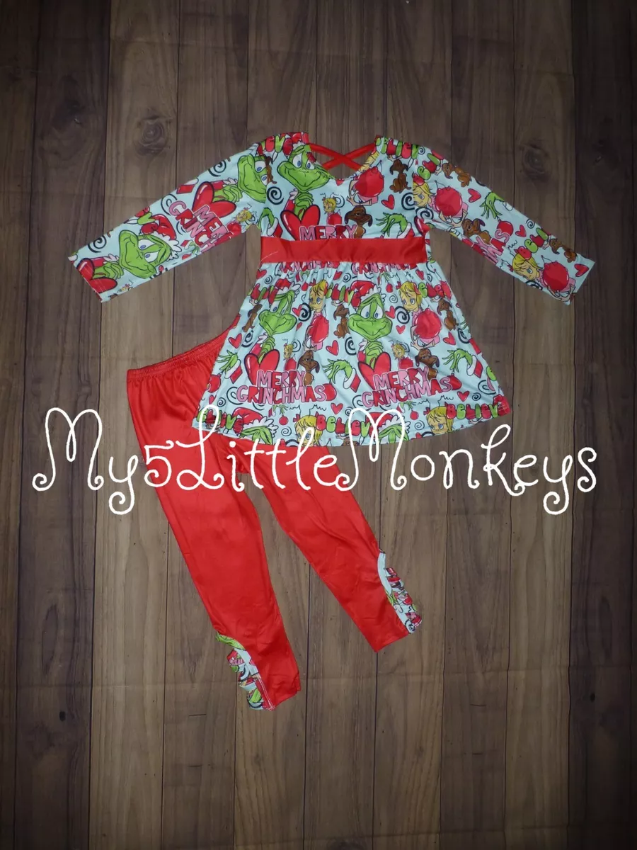 NEW Dr Seuss Grinch Who Stole Christmas Girls Tunic & Leggings