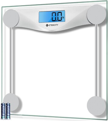 Etekcity Digital Body Weight Bathroom Scale, Large Blue LCD Backlight Display