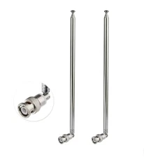 Pair of Telescopic Antenna BNC Connector for Radio Scanner/VHF/UHF/Sound Systems