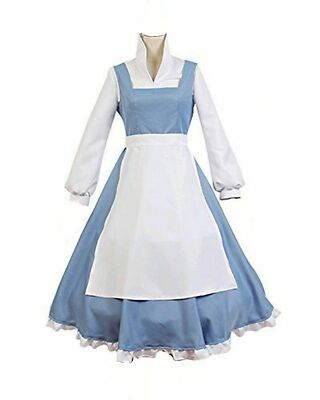 Disney Beauty and the Beast Belle Blue Princess Dress Cosplay