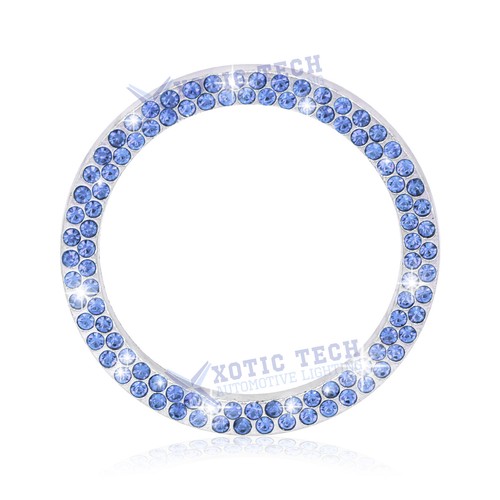 Car Decorative Button Start Switch Diamond Ring Bling Cap Cover Trim Light Blue - Picture 9 of 12