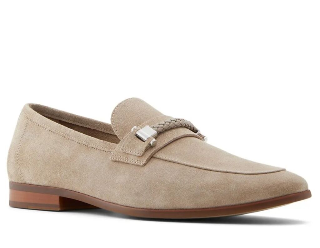 Men's Aldo Loafers Size 8 Beige Casual Suede Shoes