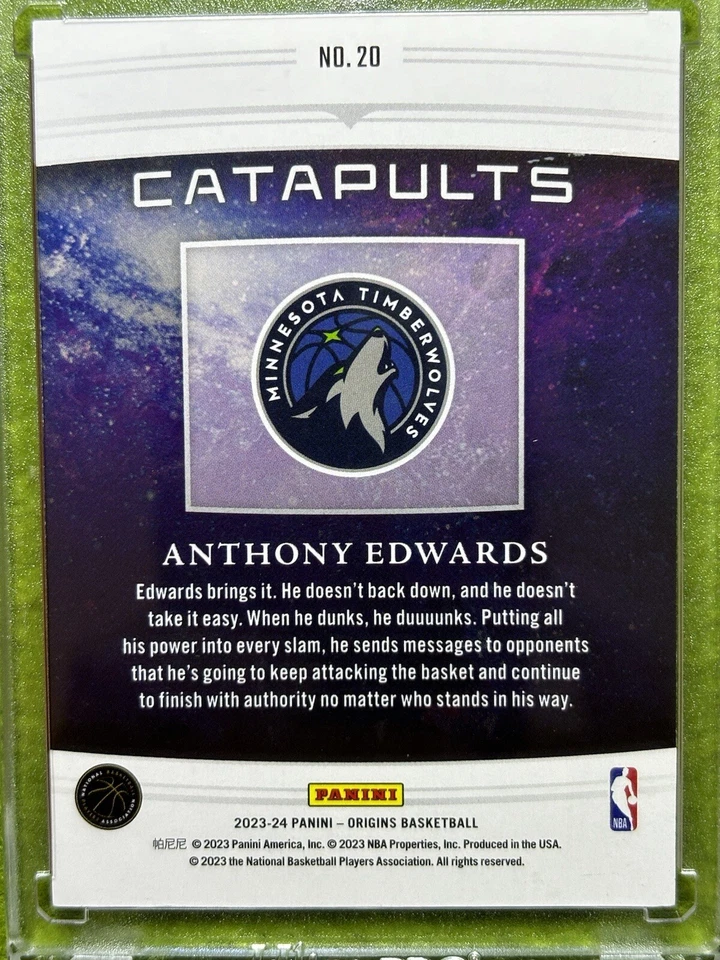 Anthony Edwards SILVER PRIZM HOLO SP CARD 2023 Panini Origins CATAPULTS T Wolves - Image 4 of 4