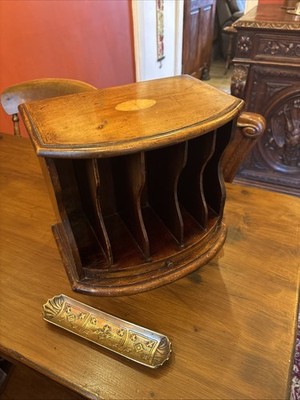 Antiker edwardianischer Briefständer/Schreibtisch ordentlich & Messing Stiftauflage