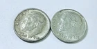 1962 Roosevelt Dimes, 90% Silver Lot Of 2 Circulated Coins Free Shipping #8723