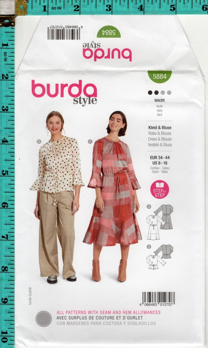 Burda Patrón De Costura 8034 Para Falda De Señorita En
