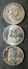 1951, 1954 D, and 1963 50c Franklin Silver Half Dollars