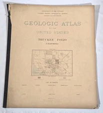 1897 Truckee Folio #39 California USGS US Geologic Atlas Maps
