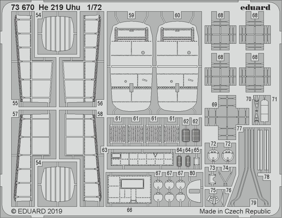 Eduard Accessories 73670 - 1:72 He 219 Uhu for Dragon