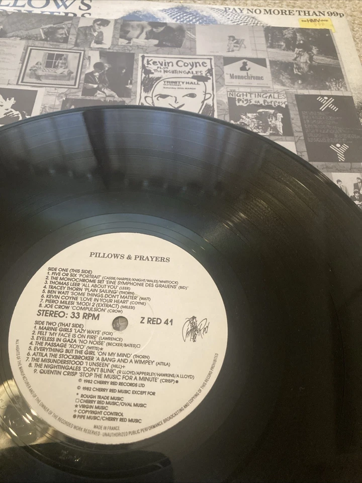 Various-Pillows and Prayers Cherry Red 1982-83 Vinyl Album,1st Press,Lo FI,Rock - Image 4 of 4