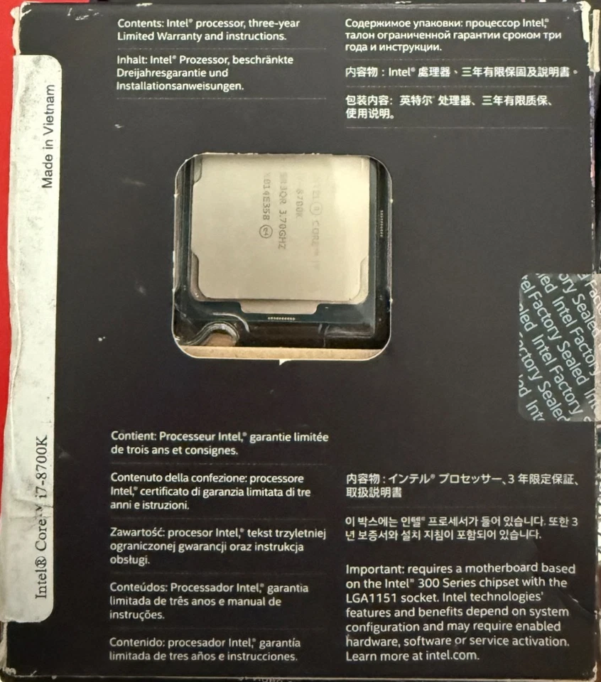 Intel Core i7-8700 3.7GHz 6-Cores LGA 1151 台式 CPU 处理器 — 第 3/4 张图片
